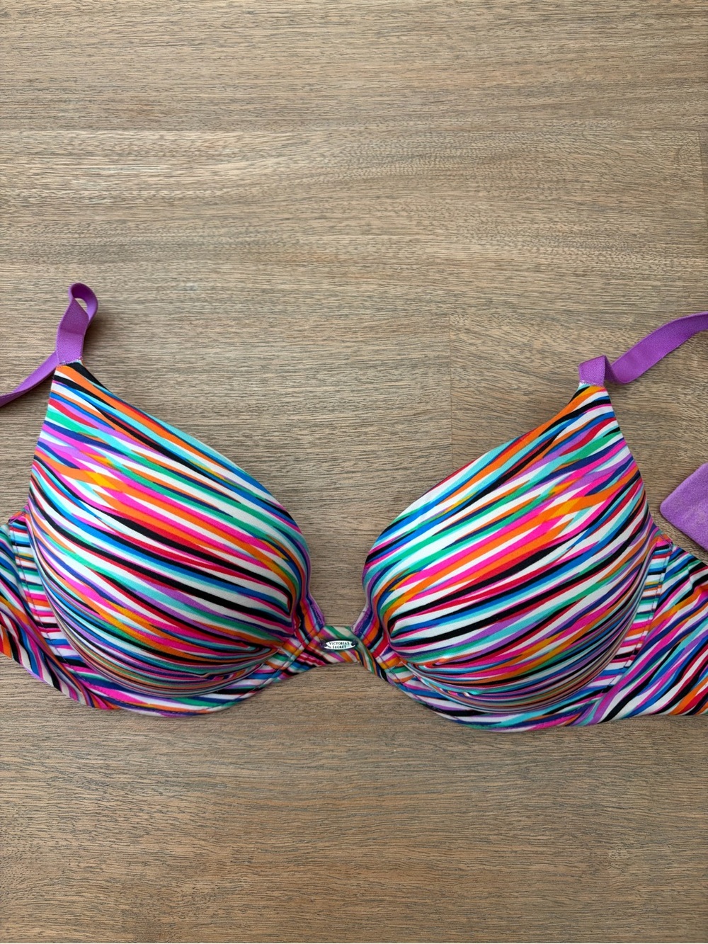 Victoria’s Secret Colorful Striped plunge Push-Up Bra - 34D